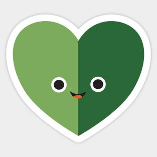 Green Love Nature Heart Sticker